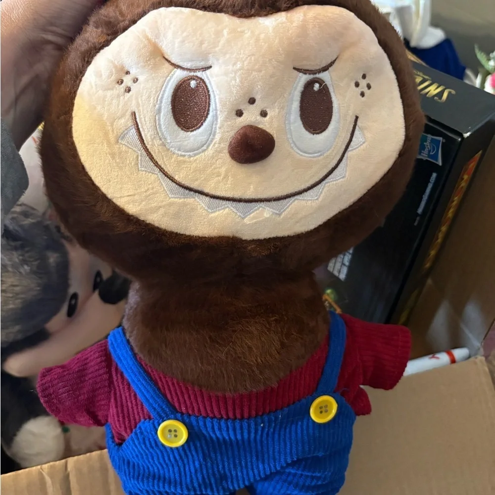 Cute Brown Bunny Plush in Blue Overalls - Soft Stuffed Animal